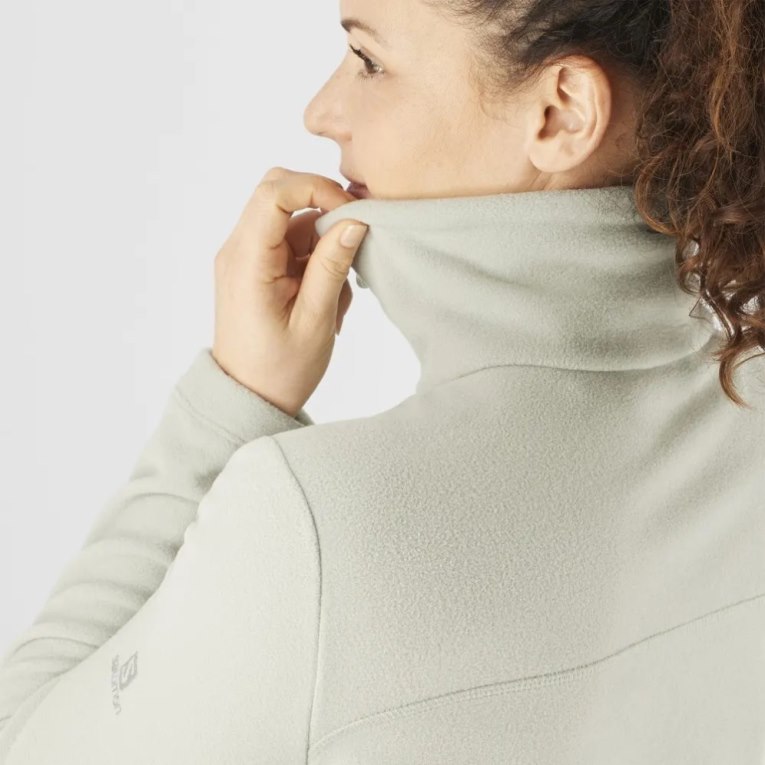 Salomon Essential Cosy Fleece Full Zip Women's Jackets Light Grey | CA 26M83